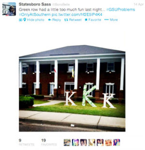 â€˜KKKâ€™ letters on fraternity lawn cause uproar