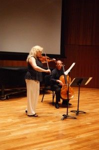 The Elishas played the violin and cello as part of their performance.Photo by: Heather Yeomans