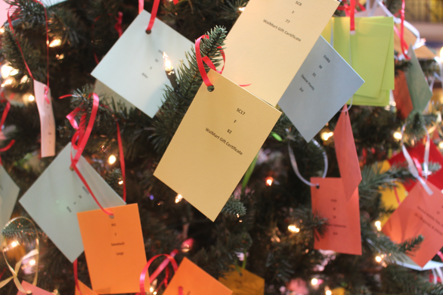 Holiday helper tree helps students give back