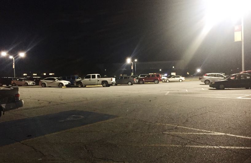 New LED lights were added to the Sports Center parking lot after the 2015 Campus Night Walk.
(Photo by Llana Samuel) 