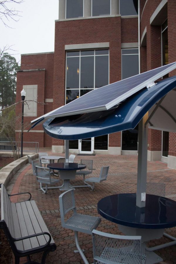New solar-powered tables funded by student sustainability fees