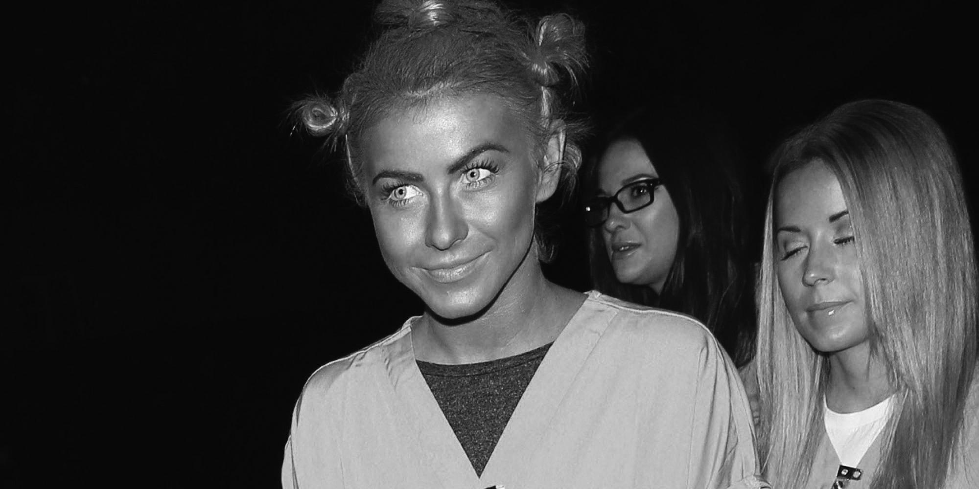 Julianne Hough dresses up as Crazy Eyes from 'Orange is the New Black' as she attends the Casamigos Tequila halloween party in Hollywood