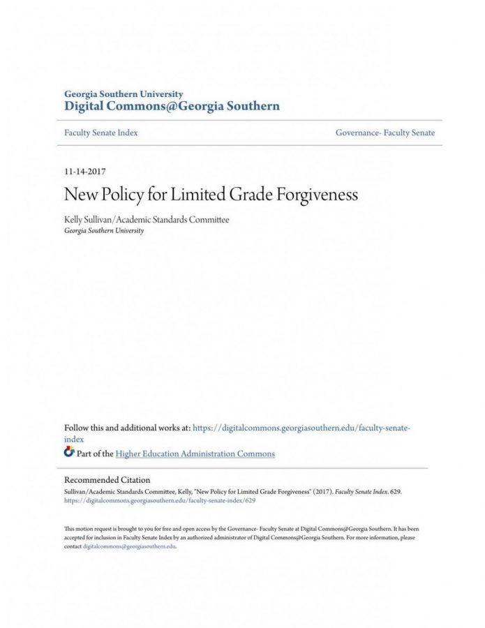 New limited grade forgiveness policy to begin Fall 2018