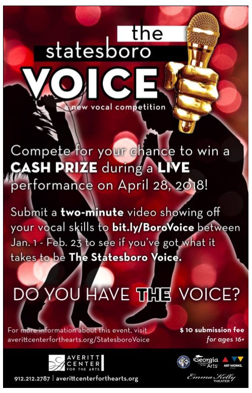  Submissions for the Statesboro Voice are due Feb. 23Photo courtesy of The Averitt Center 