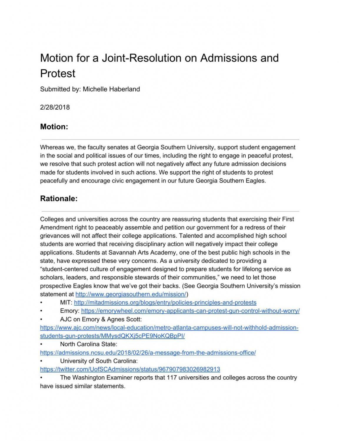 Georgia+Southern+passes+resolution+protecting+admission+process+for+students+participating+in+protests