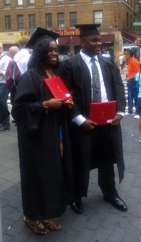Malik Jones and his friend Diane Asante graduating from Bard High School Early College with their their Associates Degree in Liberal Arts.