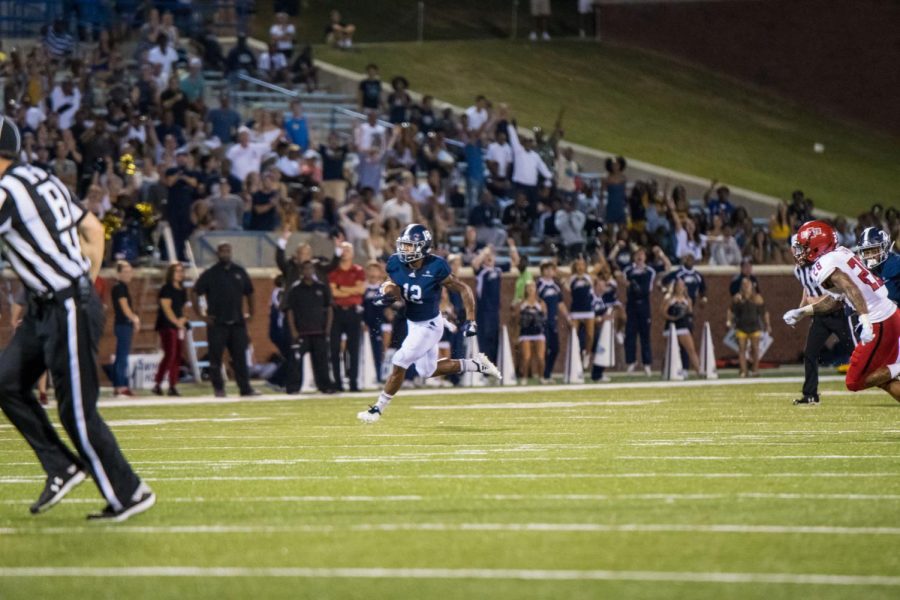 Sophomore slotback Wesley Kennedy III scored his first collegiate touchdown in the 28-21 victory over Arkansas State. Kennedy III scored a 47-yard touchdown with 19 seconds left in the game. 