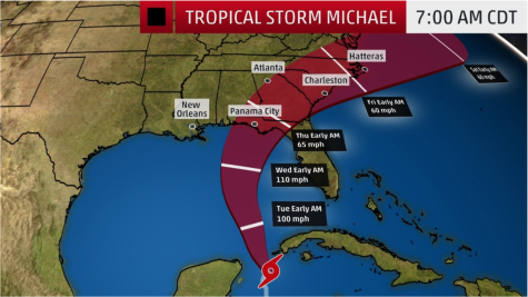 Tropical Storm Michael is expected to make landfall in Florida Wednesday morning and is projected to impact Georgia by early Thursday. The storm will impact the Gulf Coast of Florida and work its way up to south Georgia.