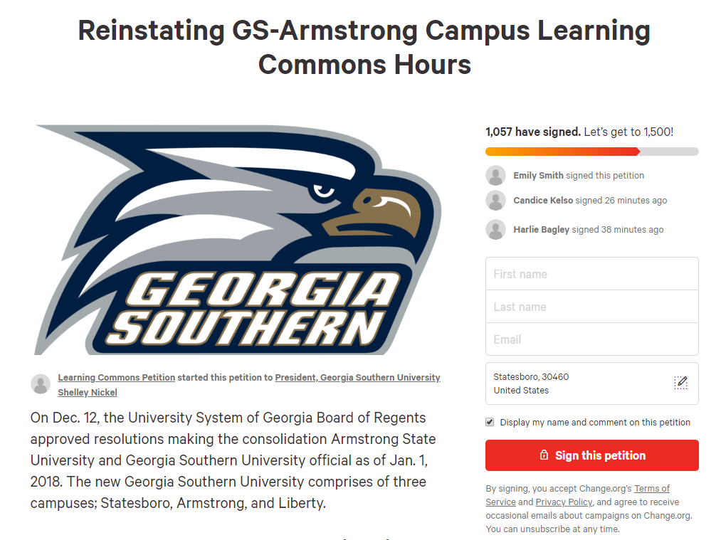 Students+on+the+Armstrong+campus+create+petition+to+save+Learning+Commons