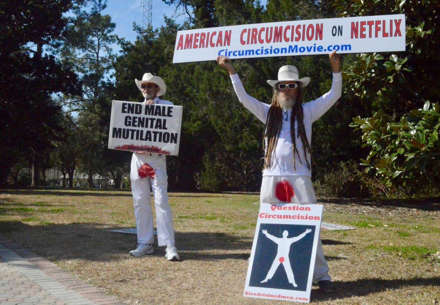 Anti-circumcision+protest+group+demonstrates+on+Georgia+Southern+Statesboro+campus