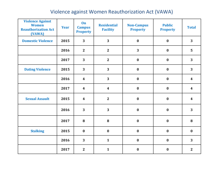 The graph above displays statistics of violence against women from fiscal years 2015, 2016 and 2017.