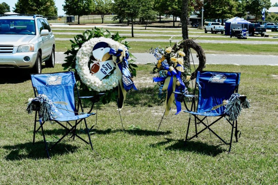 The Hagan’s tailgate spot was decorated in honor of Danny and Julie at the home opener against Maine on Sept. 7.