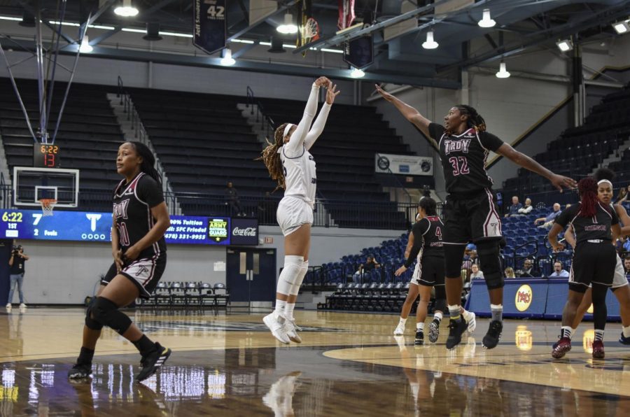 Georgia Southern guard Nikki McDonald has found her presence on the court as a new Eagle and averages about 8 points per game.