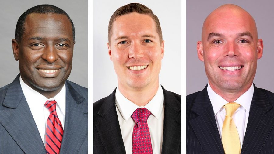 Shawn Forrest (left), Tim MacAllister (middle) and Chris Shumate (right) were announced as the assistants on new Head Coach Brian Burgs staff. 