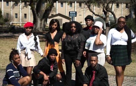 Models from ASA gather outside of the Russel Union to showcase their dancing and modeling skills.