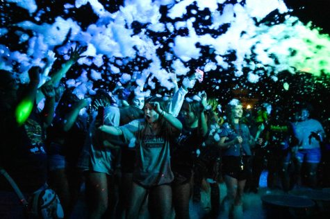 Georgia Southern students enjoy dancing at the Foam Party for Homecoming Week at Sweetheart Circle on September 21.