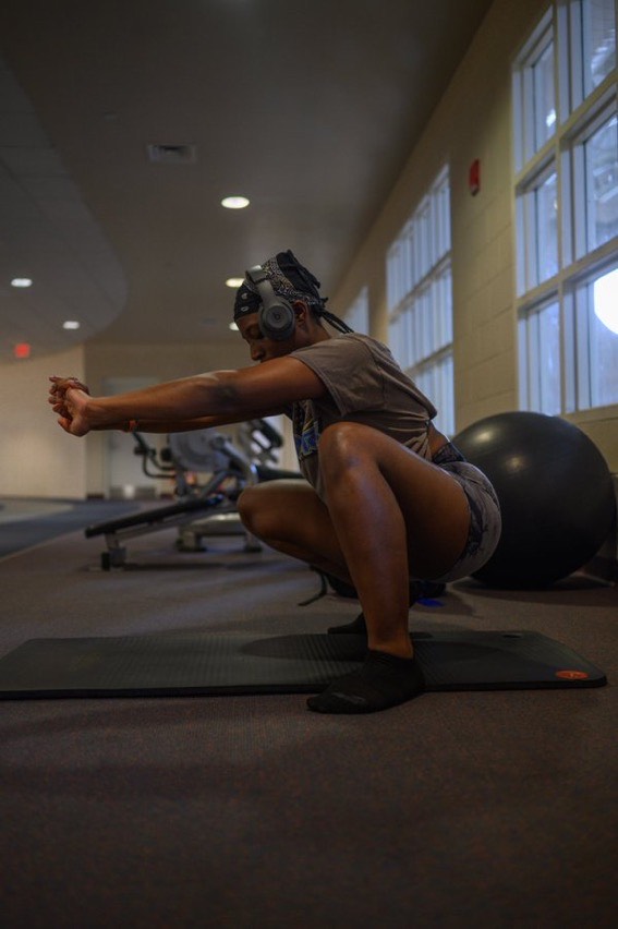 On August 29, Joy Richardson is getting ready to workout at the RAC after a long day of classes