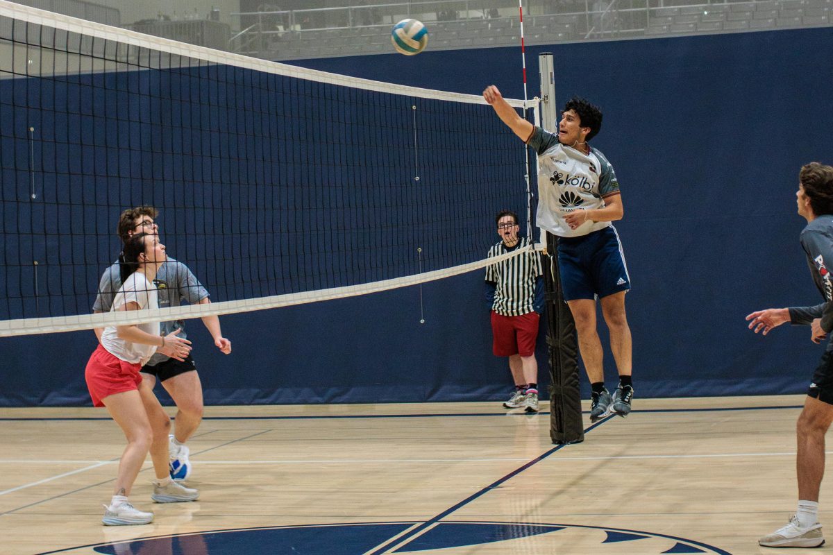 Apr. 11th, 2024 - Jonathan Santana (New Kids on the Block) spiking the volleyball onto team Ace Holes.