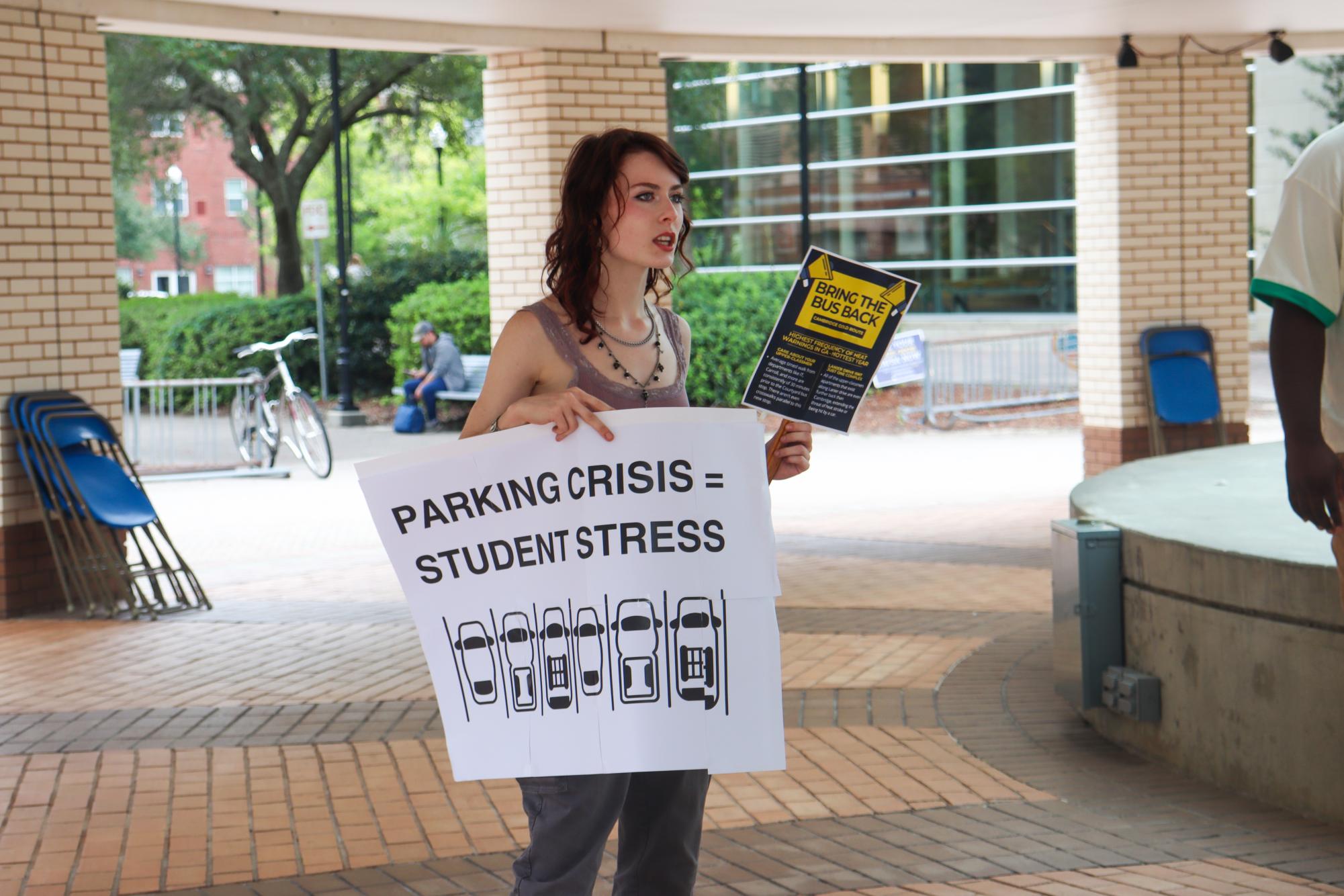 Students Gather to Protest the Cambridge Bus Stop Relocation