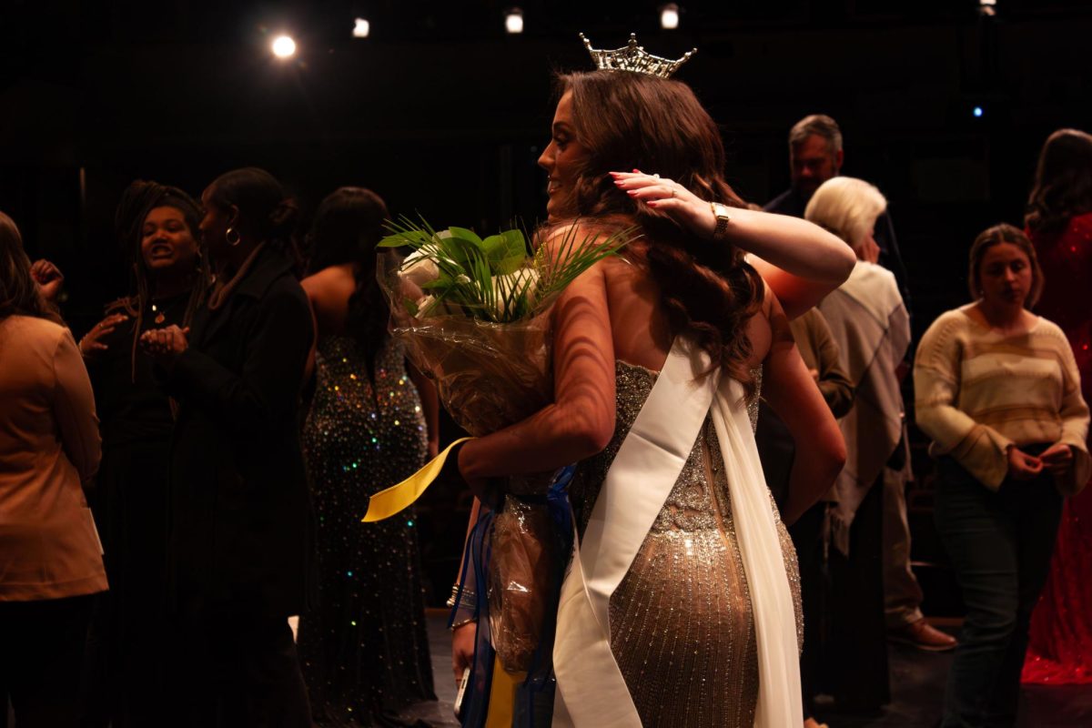 Miss Georgia Southern University 2026, Kaitlyn Tanner, being congratulated on-stage