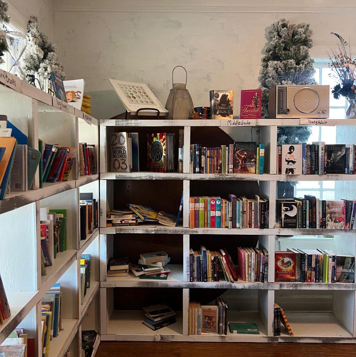 Each quiet room offers its own selection of books to choose from.